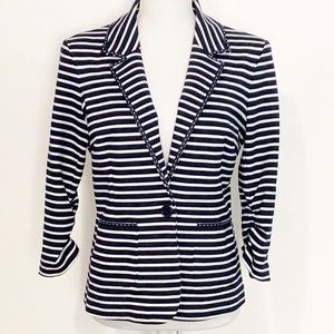 ✔️LAUNDRY by SHELLI SEGAL|Navy Striped Blazer|Sz 6